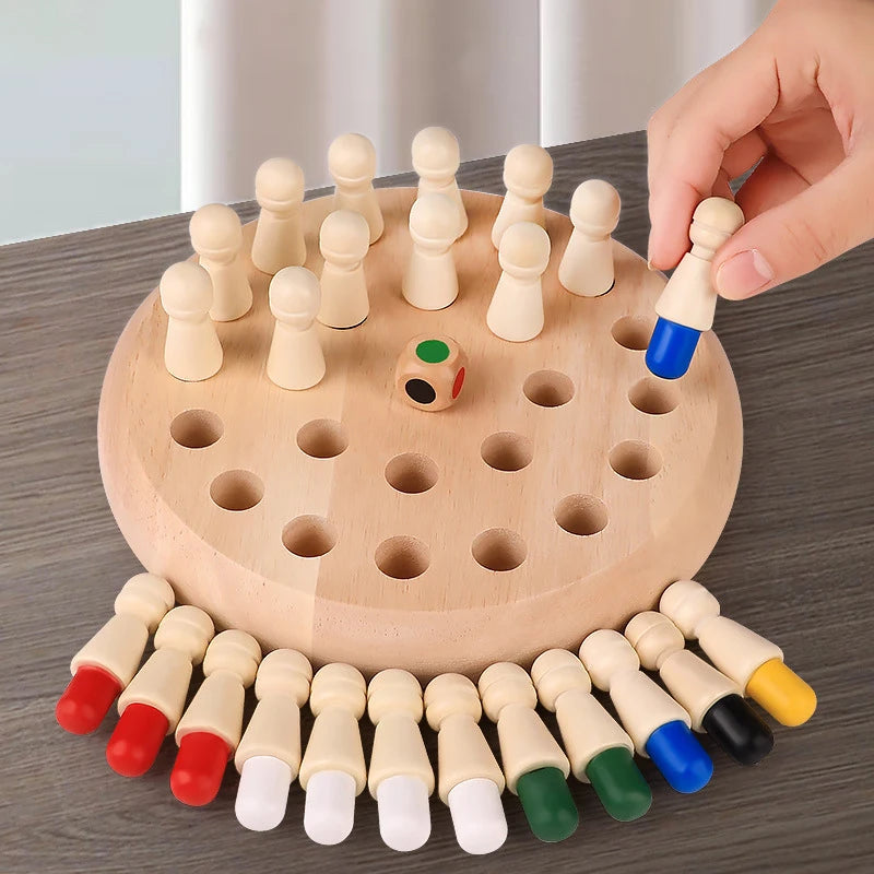 Wooden Memory Matchstick Chess Game, Educational Intelligent Logic Game Toy, Parent-Child Interaction Toy, Gifts for Children