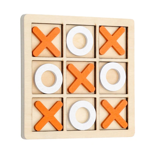 Tic Tac Toe Game Early Educational Toy Wooden Board Game Desk Decoration Classic Board Game Practice Hand Eye Coordination