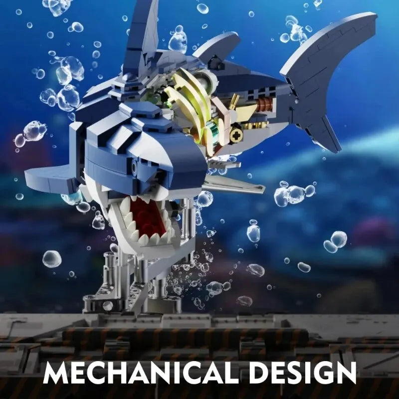 Mecha Series Shark Kit Robot Building Blocks Mech Action Figure Sea Animal Technial Model Bricks Birthday Gifts Toys for Adult