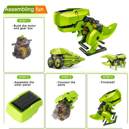 Dinosaur Solar Energy/Powered Stem Toy Technological Gadgets Robotica Kit Education DIY Science Car Toy for Children Boys