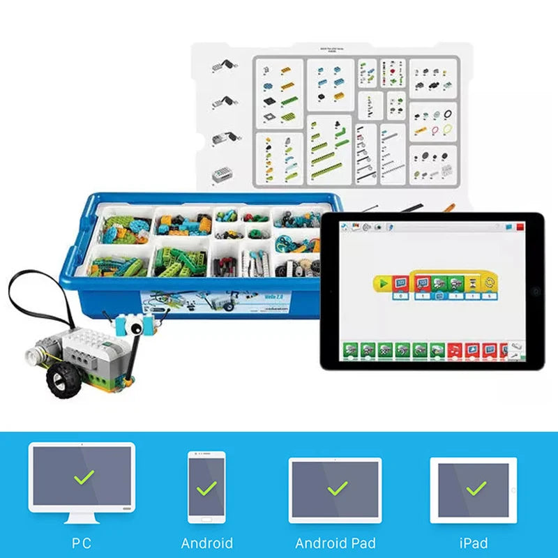 NEW Wedo 2.0 Core Set Robotics STEAM Boxed Kit Compatible with 45300 We-Do Building Blocks DIY Educational Toys Christmas Gifts