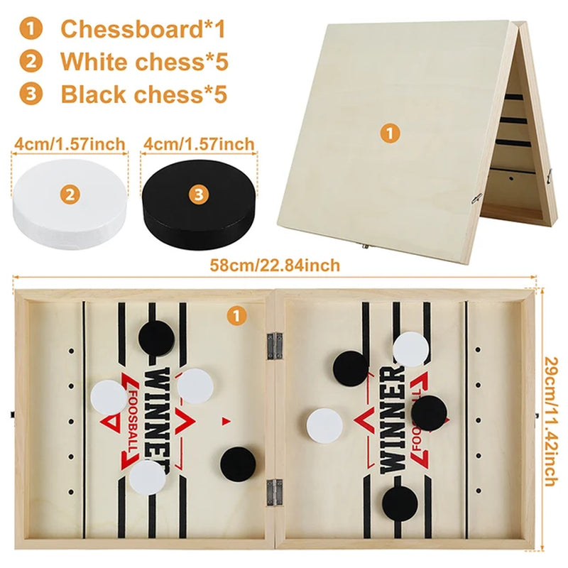 Large Foldable Foosball Winner Games Table Hockey Catapult Chess Parent-Child Fast Sling Puck Board Toys for Children Adults