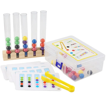 5 Clip Beads Test Tube Toys for Children Logic Concentration Fine Motor Training Game Montessori Teaching Aids Educational Toy