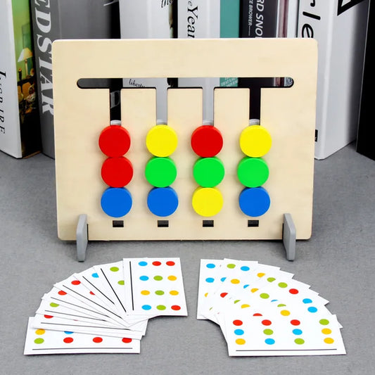 Montessori Wooden Toys Double-Sided Matching Games for Kids 2 3 4 Years Logic Thinking Training Activity Board Baby Wooden Toys