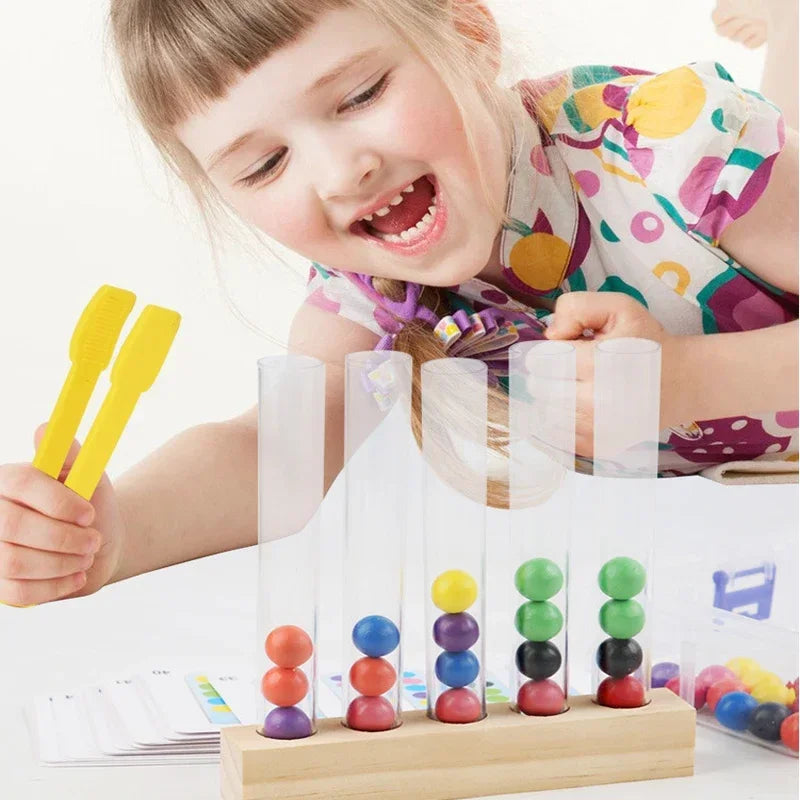 1/5 Tube Clip Beads Toy Children Logic Concentration Fine Motor Training Game Montessori Teaching Aids Educational Toy for Kids