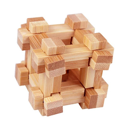Wooden Kong Ming Lock Lu Ban Lock IQ Brain Teaser Educational Toy for Kids Children Montessori 3D Puzzles Game Unlock Toys Adult