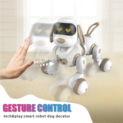 Funny RC Robot Electronic Dog Stunt Dog Voice Command Touch-Sense Music Song Robot Dog for Boys Girls Children'S Toys 6601