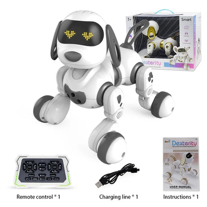 Funny RC Robot Electronic Dog Stunt Dog Voice Command Touch-Sense Music Song Robot Dog for Boys Girls Children'S Toys 6601
