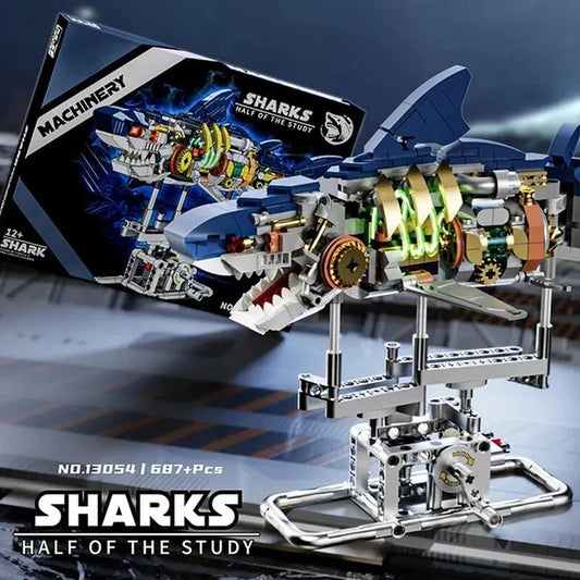 Mecha Series Shark Kit Robot Building Blocks Mech Action Figure Sea Animal Technial Model Bricks Birthday Gifts Toys for Adult