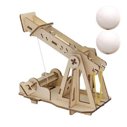 Stem Teaching Projects Simple Catapults Leverage Principle for Girls Boys 3D Toy Family and School Wood Science Experiment Set